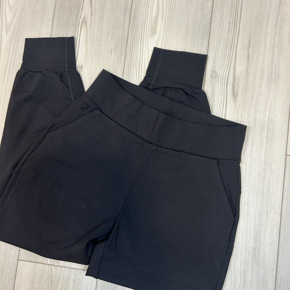 Public Rec All Day Jogger Pants Nylon Stretch Waist High Rise Cuffed 30x26 Black - Picture 3 of 10